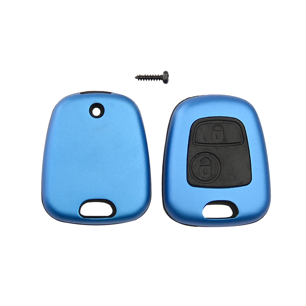 OkeyTech для peugeot Key Shell 2 кнопки Uncut пустой Клинок Синий чехол Корпус Замена Fob 106 205 206