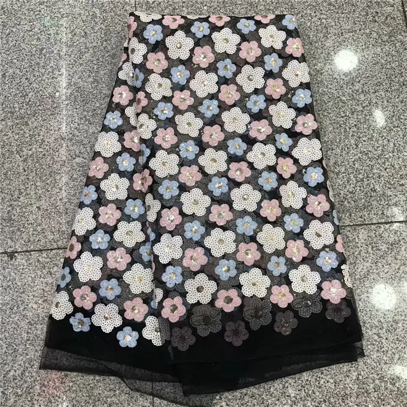 Кружевная ткань зеленого цвета кружевная с блестками и жемчугом 3d в африканском