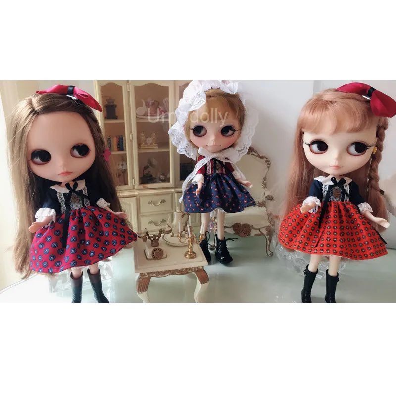 1 шт. классическое платье ручной работы для Blyth, Licca, 1/8 1/6 BJD, Pullip аксессуары для кукол