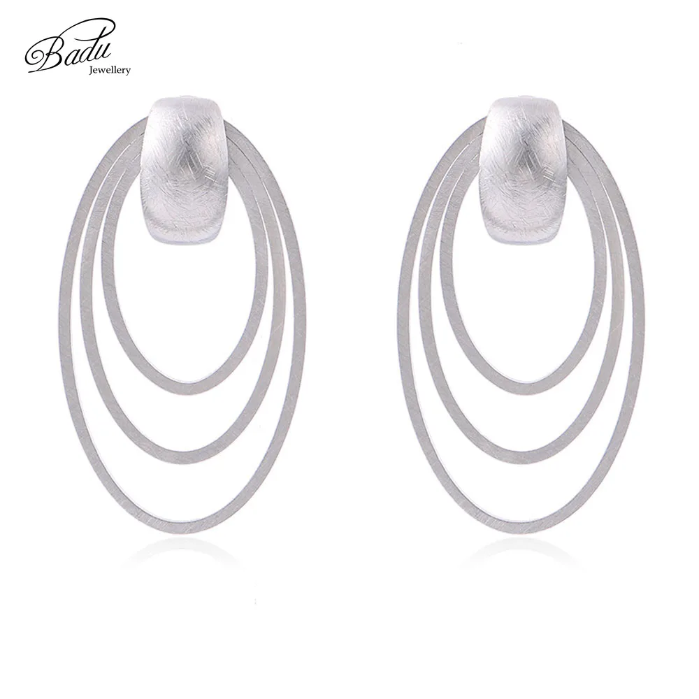 Золотые серьги гвоздики Badu из нержавеющей стали для женщин большие