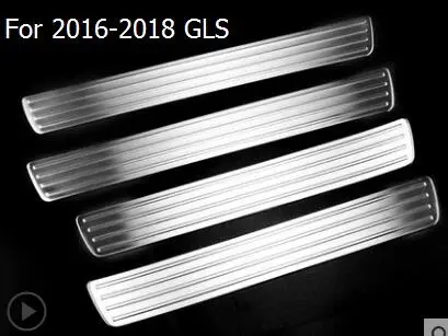 2016-2018 GLS Для Mercedes Benz GL GLS X166 ML GLE W166 4 шт. автомобильный Стайлинг порога Накладка Добро пожаловать педаль накладка наклейка аксессуары - Название цвета: 2016-2018 GLS