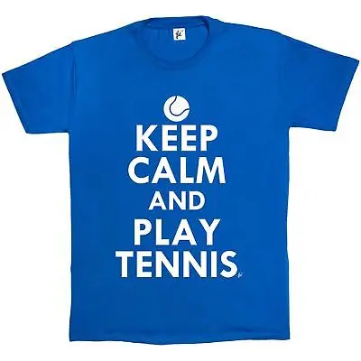 Keep Calm & Tennis Теннисный мяч Мужская футболка Короткий Повседневный хлопок Принт