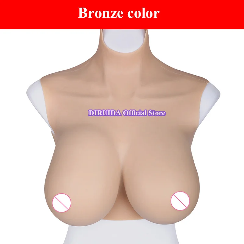 Bronze color Большая чашка имитация из силикона большая грудь массажер формирует поддельные груди массаж для увеличения груди Грудь увеличение груди массажер - Цвет: Bronze color