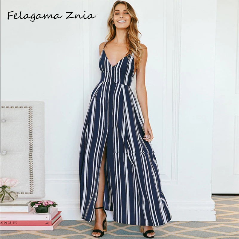 Felagama Znia богемное пляжное женское длинное платье с бантом на бретельках v-образным