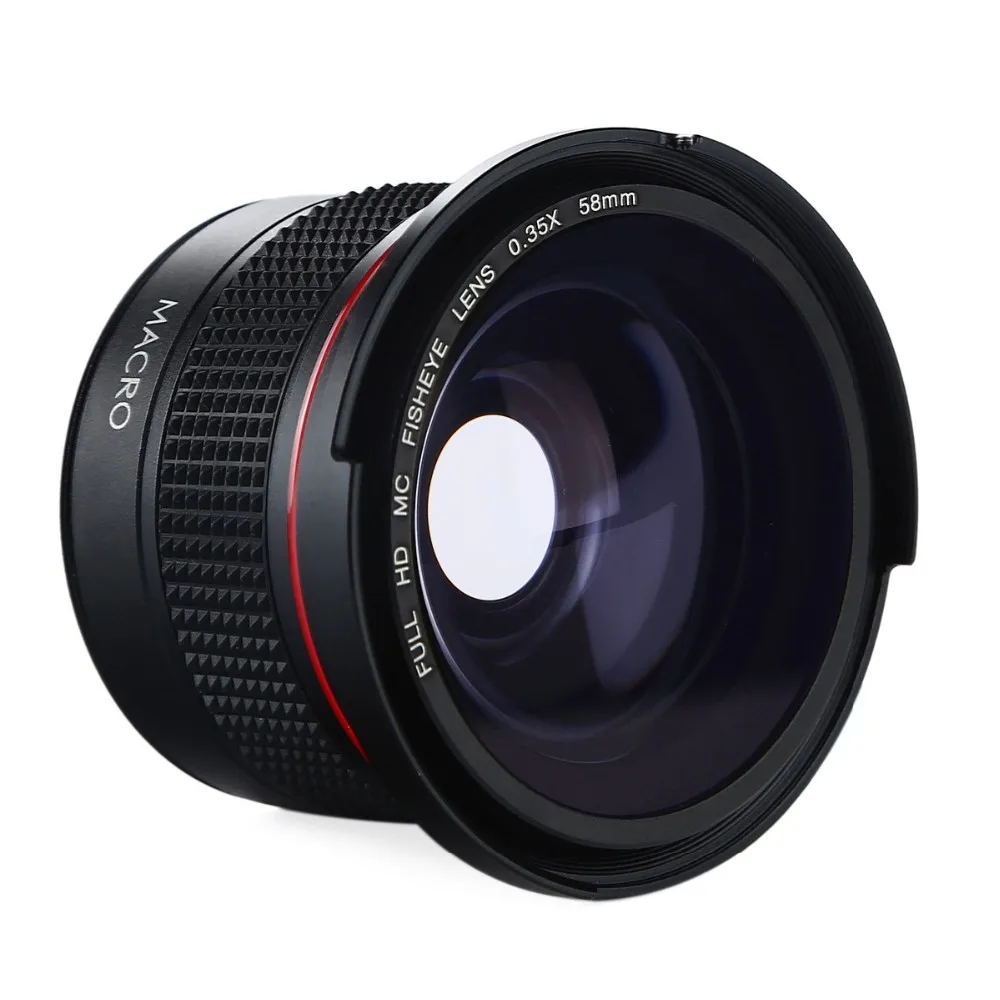 58 мм 0.35x фотообъектив рыбий глаз Широкий формат макро Объективы для Canon 600d 700d 6d Rebel
