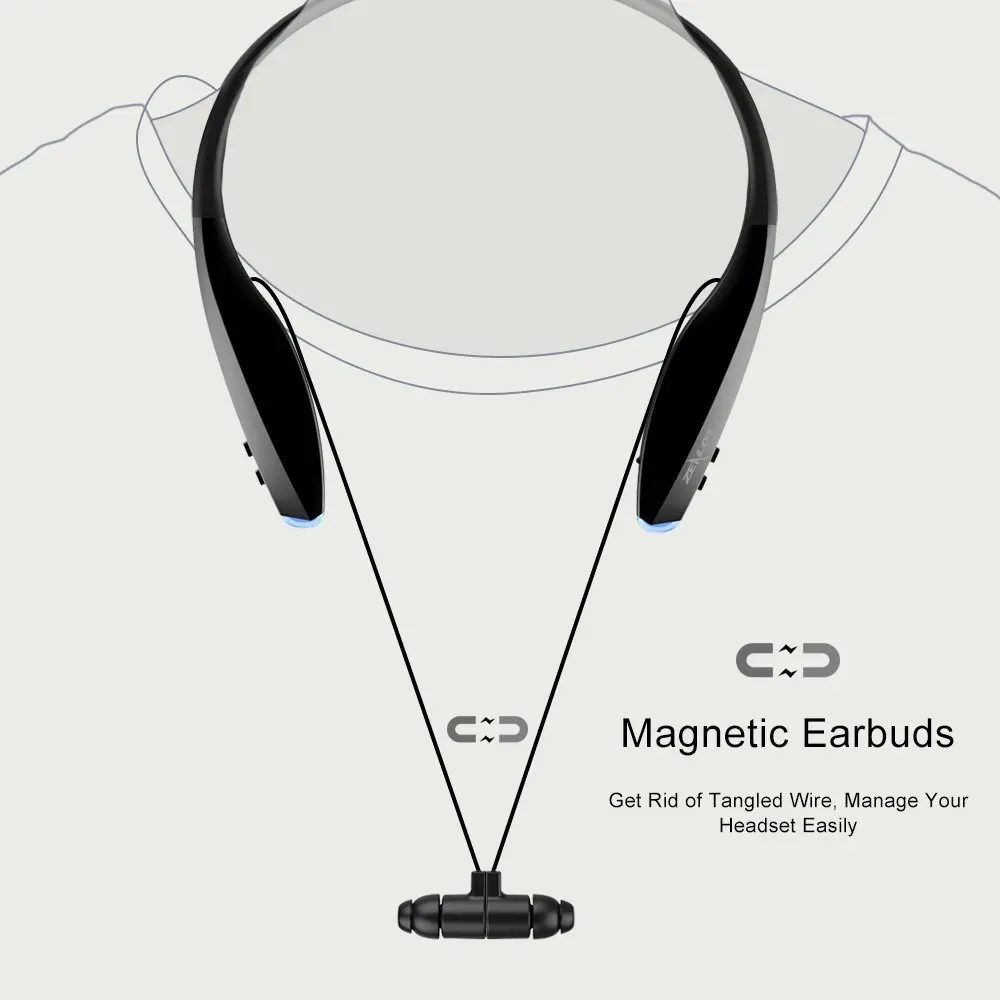 Спортивная Bluetooth гарнитура Zealot H7 с шейным ободом беспроводные наушники магнитные