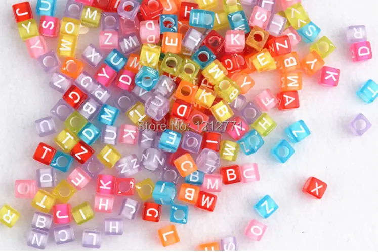 Разноцветные прозрачные акриловые бусины алфавита 6 мм подвески для DIY ткацких