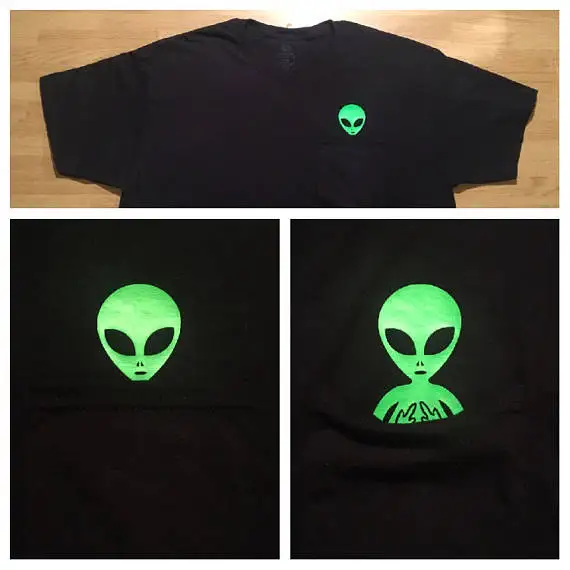 Camiseta con bolsillo de alienígena verde de dedo medio, Tops informales con eslogan Alien, camiseta Popular de Alien de bolsillo para niña, camiseta Hipster de estética a la moda