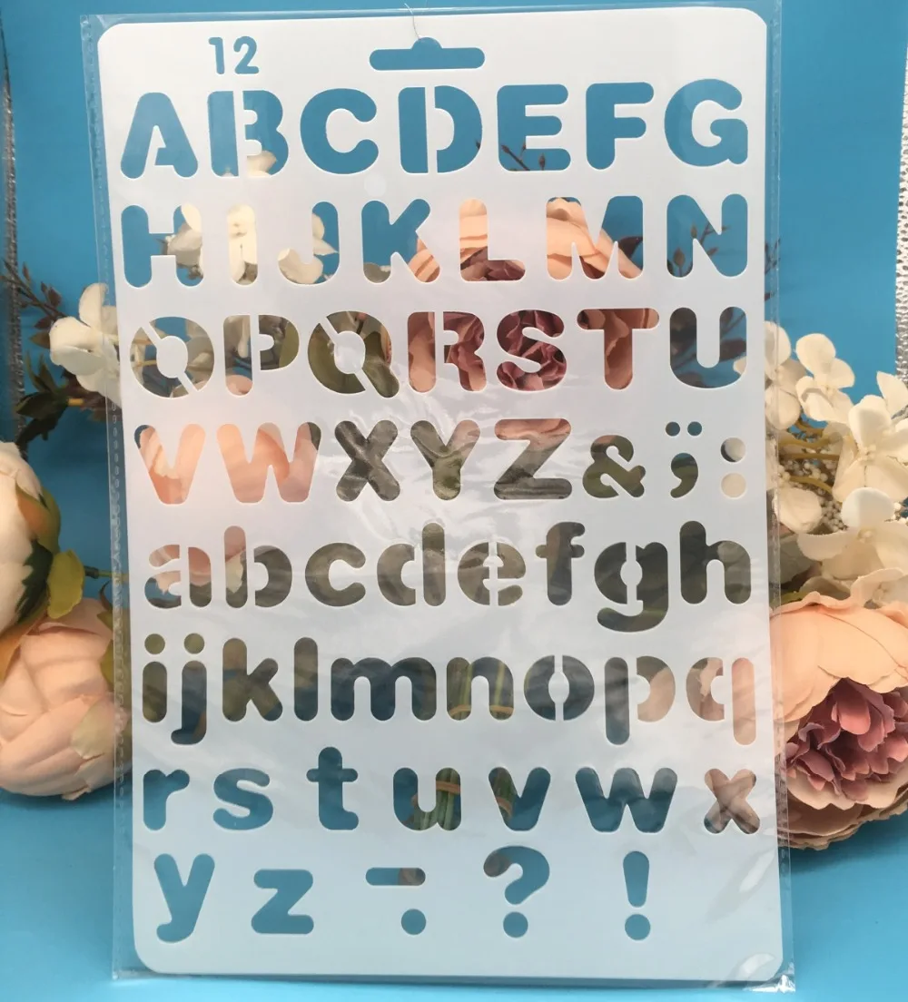 

27cm New Alphatbet Letters 2 DIY Craft Layering Stencils Painting Scrapbooking Stamping Embossing Album Paper Card Template