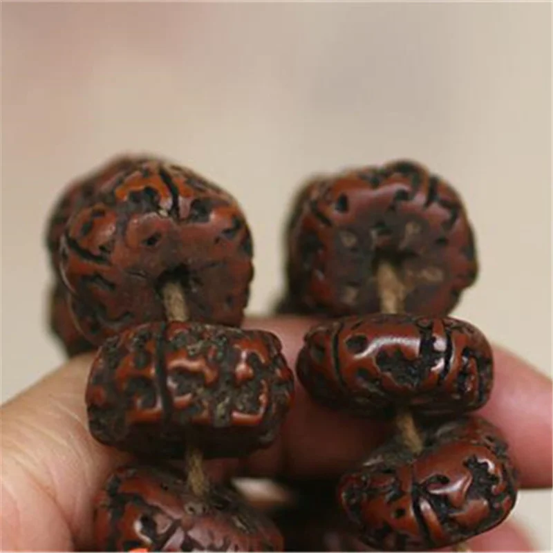 

BRO575 Tibetan 108 Old Oiled Rudraksh Bodhi Prayer Beads Mala 15-18mm for Man