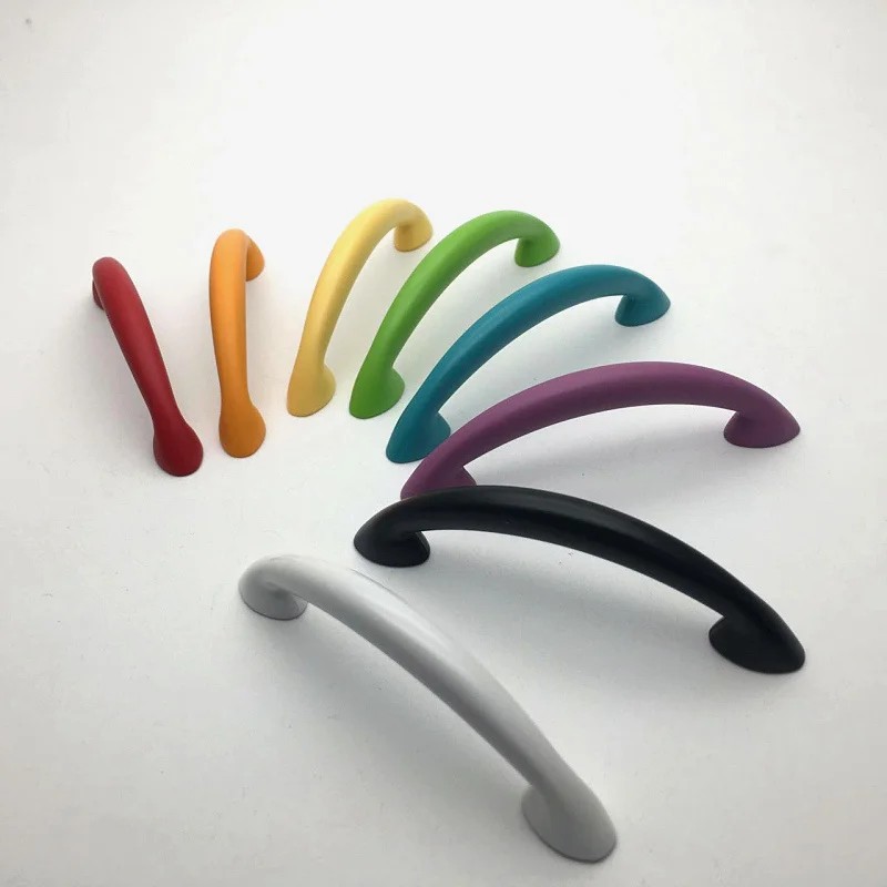 

New Good Quality Colorful Zinc Alloy Door Handles Kitchen Cabinet Cupboard Drawer Wardrobe Knobs Pulls 64mm