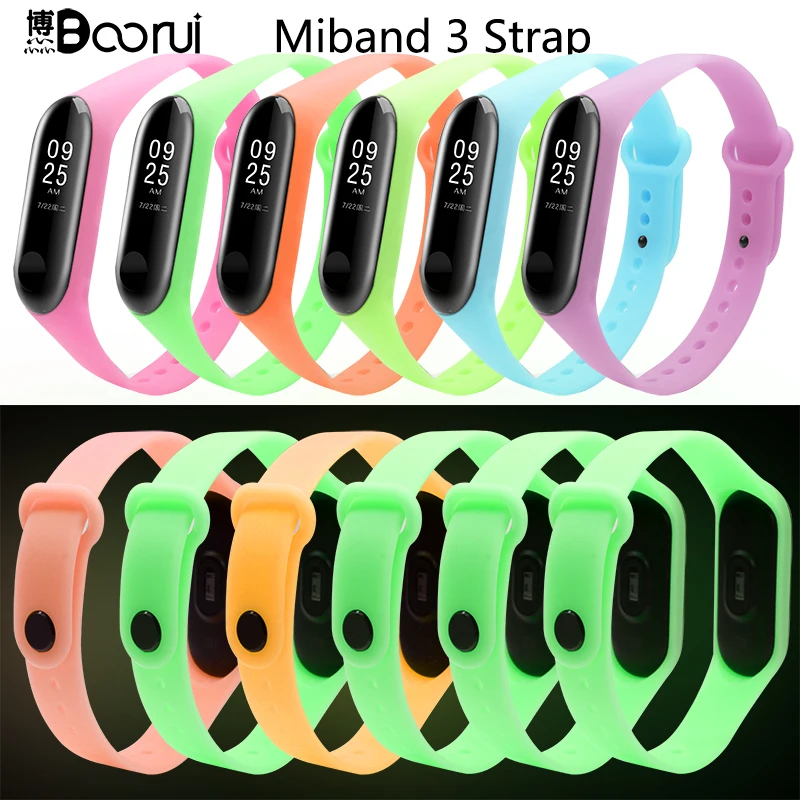 BOORUI Большая распродажа светящийся ремешок для Mi band 3 ремешки часов mi3 аксессуары
