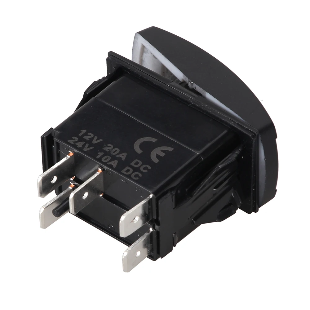 CARCHET 5PIN DC12V 20A/DC24V 10A переключатель кулисный с белым светодиодным индикатором