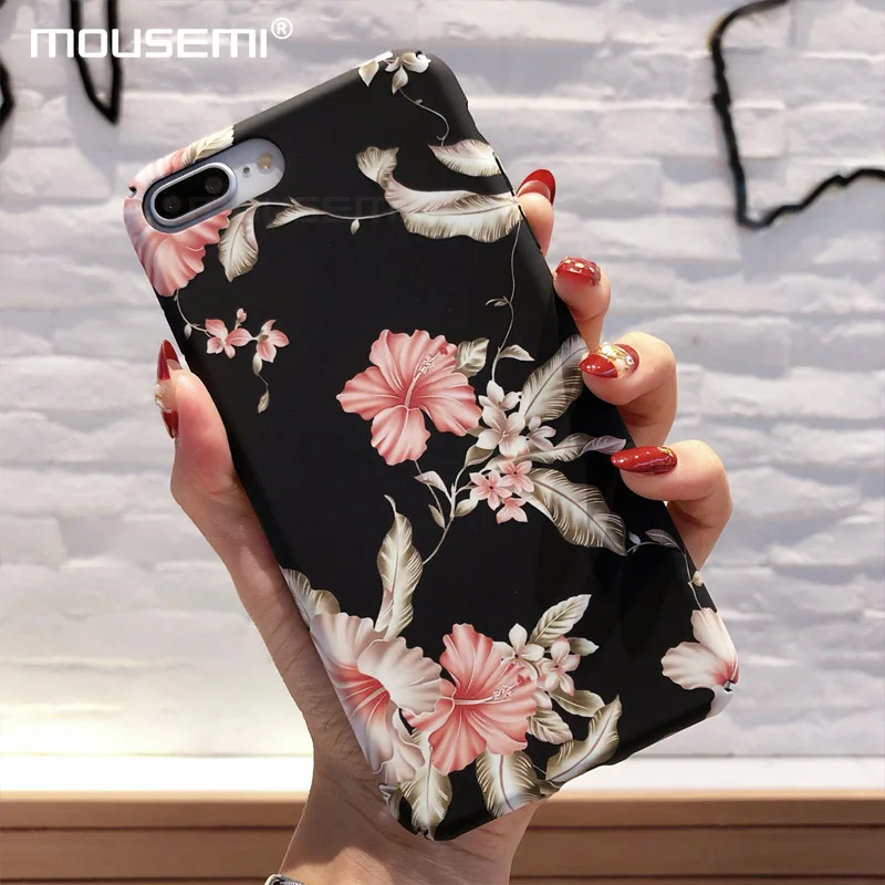 MOUSEMI защитный чехол для iPhone 8Plus 6 6S 7 матовый с цветочным принтом телефона чехлов X 5S