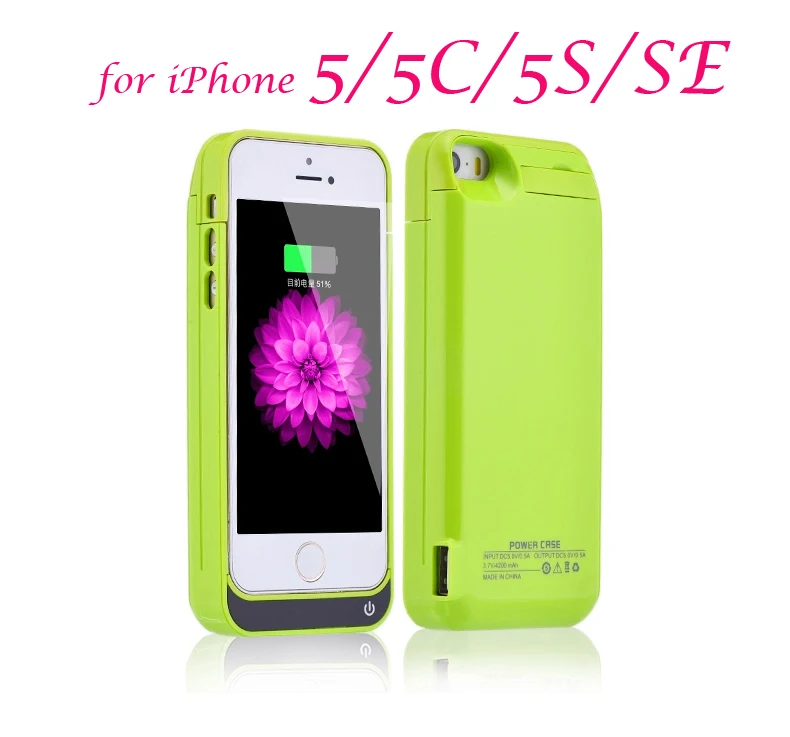 Charger case for iPhone 5 5C 5S SE 4200mAh backup Battery Case Charging Power Bank Portable External phone | Мобильные телефоны и