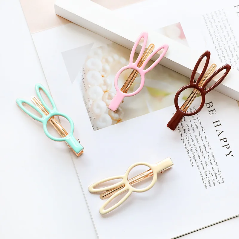 

New Arrival Candy Color Solid Hair Clips For Women Girls' Hairpin Bunny Rabbit Ear Barrettes For Kids Hair Accessories