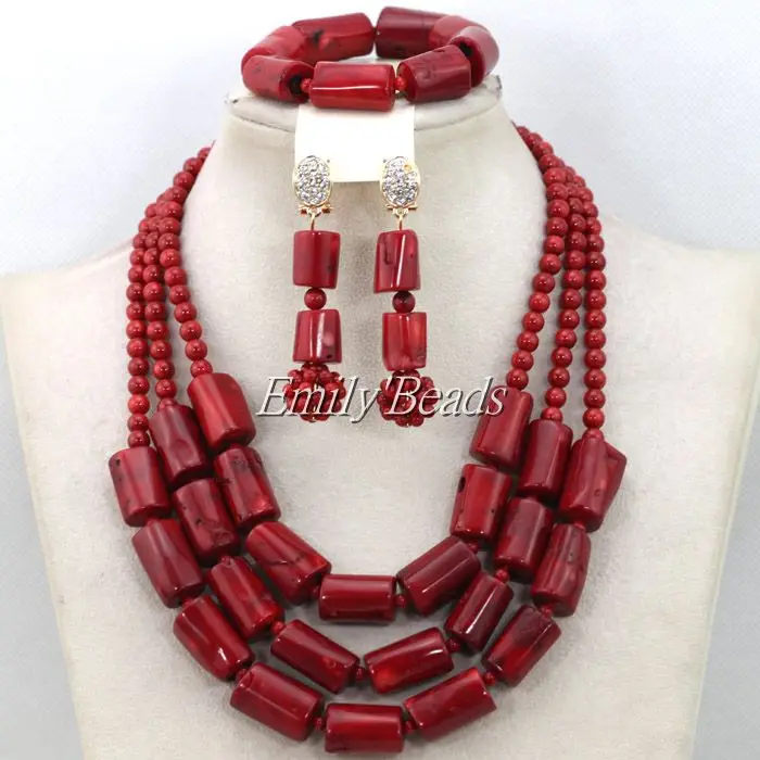 Классическое Африканское свадебное ожерелье с коралловыми бусинами комплект