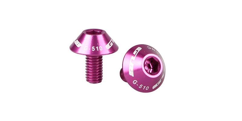 Purple 2 шт./лот GUB G-510 велосипедный флягодержатель болты CNC 7075 Алюминиевый сплав M5* 12 мм Винты Держатель для велосипеда кронштейн стойка для чайника - Цвет: Purple