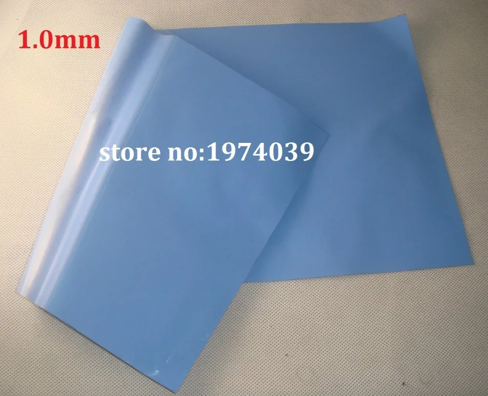 

Free shipping wholesale10pcs/lot 400mm*200mm*1.0mm Blue Silicone Thermal Pad heatsink Cooling pads for CPU GPU VGA Chip Heatsink