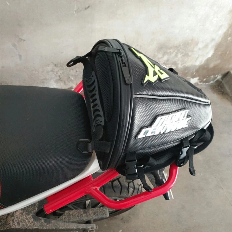 

Carbon fiber Leather saddle bags motorcycle back seat bag waterproof moto tank bag mochila moto pierna bolsa Tool Tail Bag
