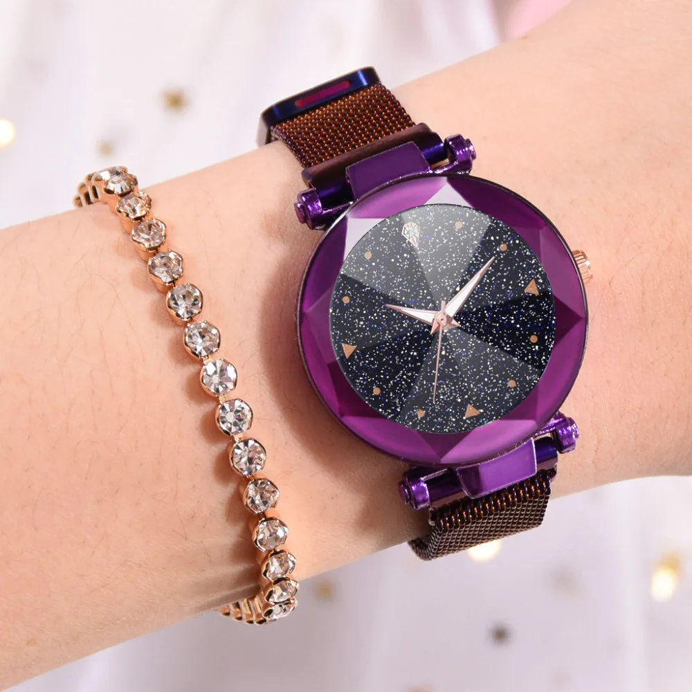 Luxury Women Watches Ladies Magnetic Starry Sky Clock Fashion Diamond Female Quartz Wristwatches relogio feminino Gift | Наручные часы