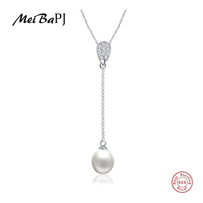Женское ожерелье из серебра 925 пробы с жемчугом 9 10 мм|necklace elegant|necklaces for womennecklace
