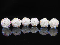 50 pcslot hair accessories wedding bridal resin white rose flower hair pins women hair jewelry