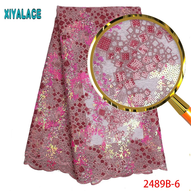 Африканская органза кружевная ткань Блестки Кружева embdroidery Высокое качество африканская французская кружевная ткань для африканской свадьбы PGC2489B-1