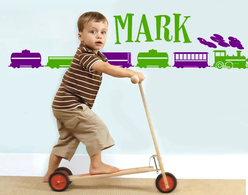 Пользовательские имя ребенка мальчиков виниловые наклейки на стены Стикеры