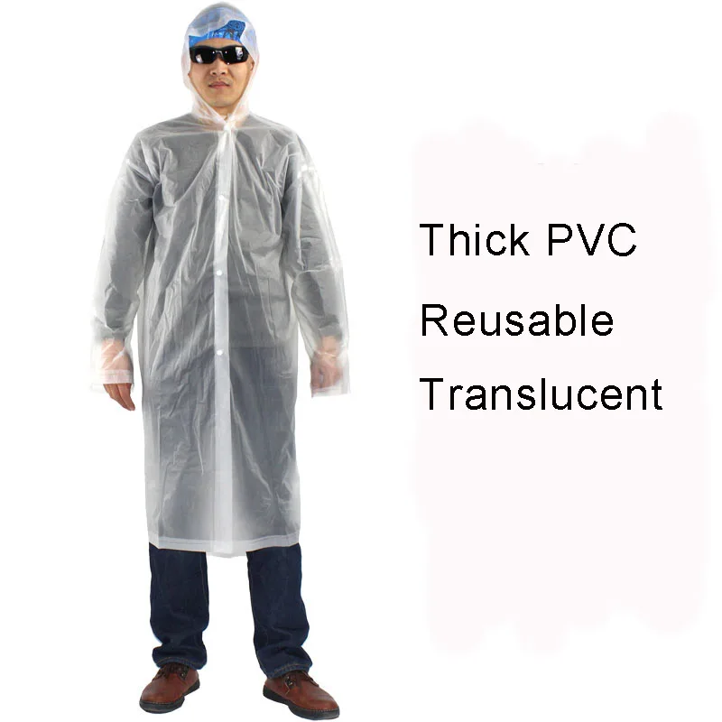 Многоразовый водонепроницаемый плащ для кемпинга прозрачный тканевый