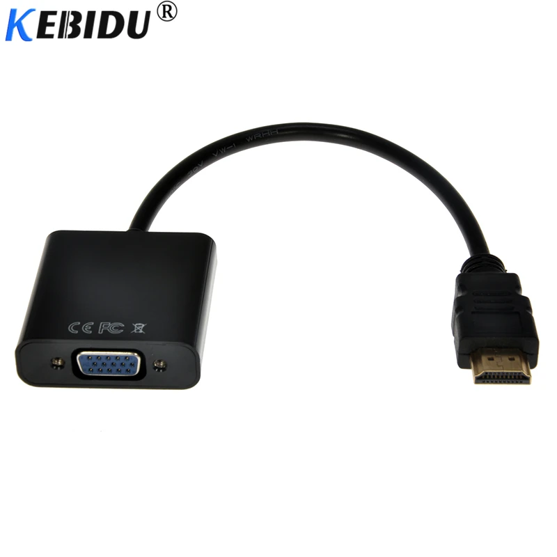 Адаптер HDMI совместимый с VGA переходник штырь гнездо поддержкой 1080P и аудиокабелем