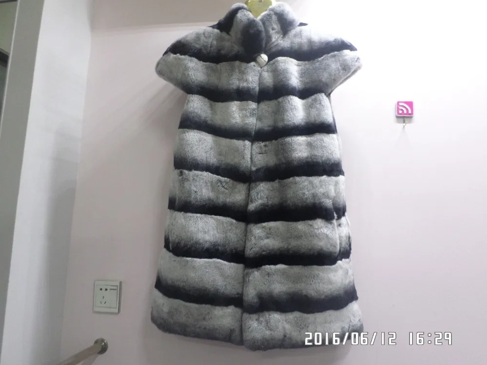 Linhaoshengyue Chinchilla rex rabbit fur vest