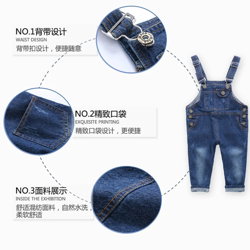 Осень-зима детские джинсовые комбинезоны для маленьких девочек коллекция 2017