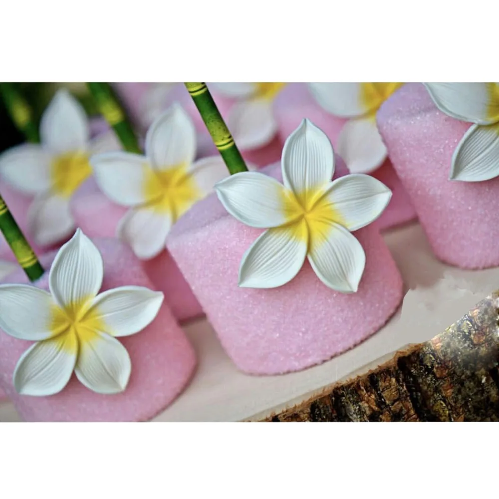 Yueyue Sugarcraft Плюмерия цветок силиконовая форма помадка торт украшения