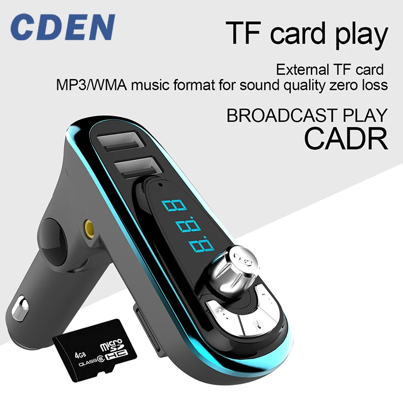 CDEN Автомобильный MP3 aux аудио плеер fm-передатчик Bluetooth hands-free автомобильный комплект U диск музыка автомобильное зарядное устройство контроль напряжения