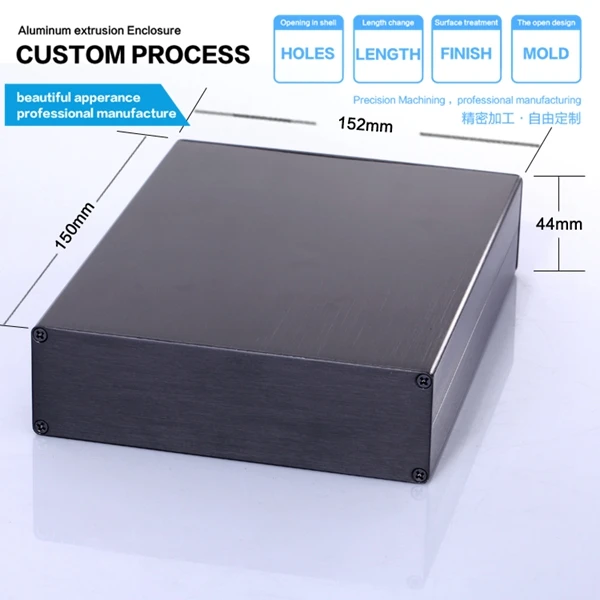 

enclosure 6063 aluminum electronic project housing Aluminum network communication electronic equipment box 152*44*130mm