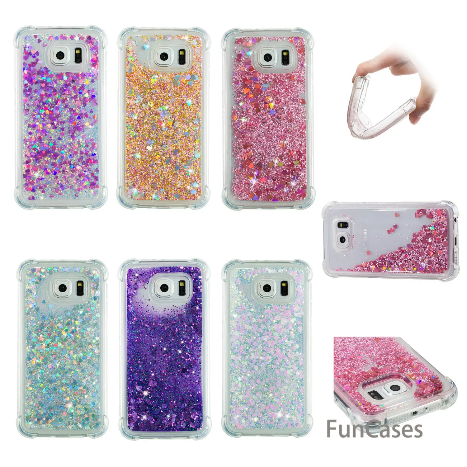 Чехол с розовым сердцем для samsung S6 Мягкая силиконовая задняя крышка портативный