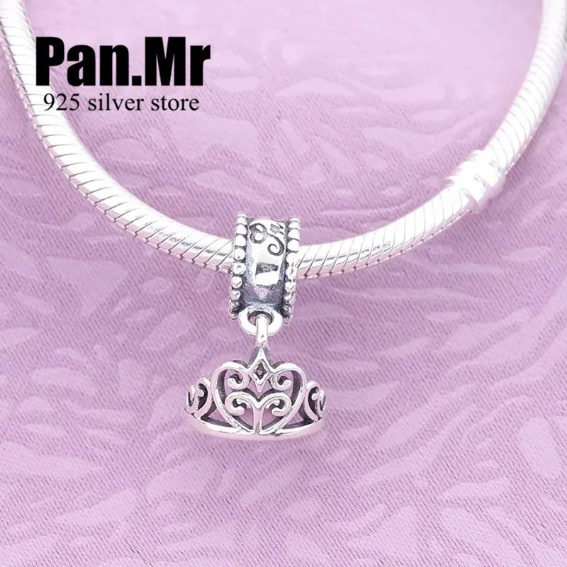 Идеальный и Изысканный люкс princess crown болтается Шарм Браслет fit ювелирных изделий