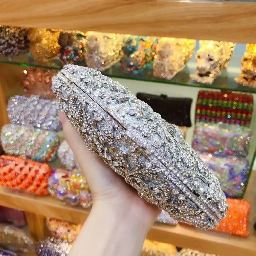Бренд XIYUAN женские синие/Серебристые/Золотые сумочки со стразами клатч свадебный