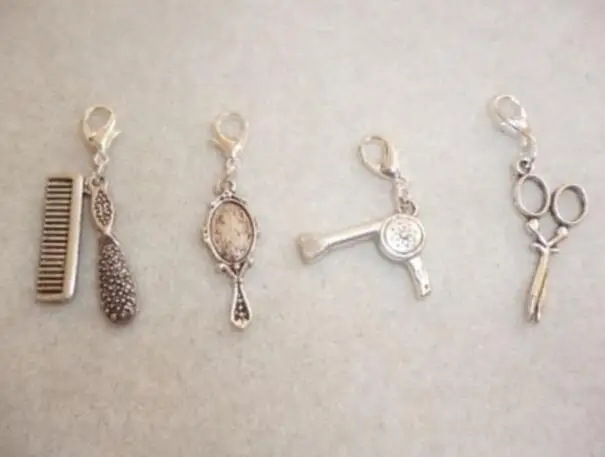 Винтажные Серебристые парикмахерские Расчески Щетка фен ножницы зеркальные