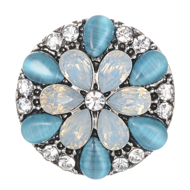 

New Snap Jewelry Charms with Rhinestone Metal Snap Fit DIY 18mm Ginger Snaps Bracelet Accessories VN-2024