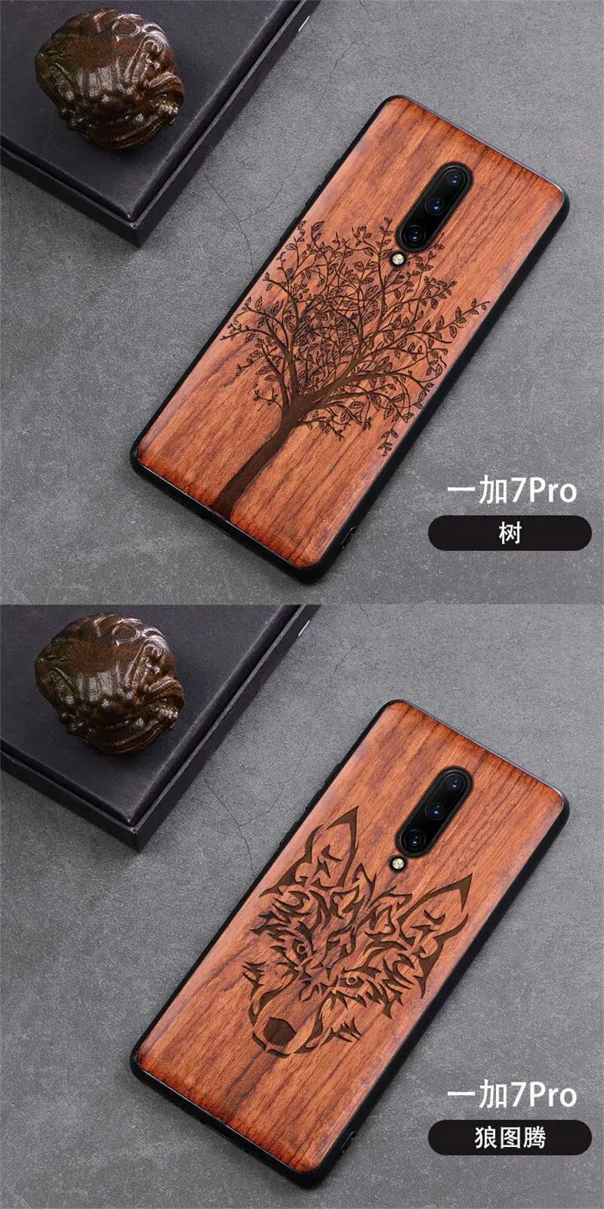 Резной деревянный ящик для OnePlus 7 Pro One Plus 7 Pro противоударный чехол TPU бампер чехол для OnePlus 7 деревянный корпус Oneplus7
