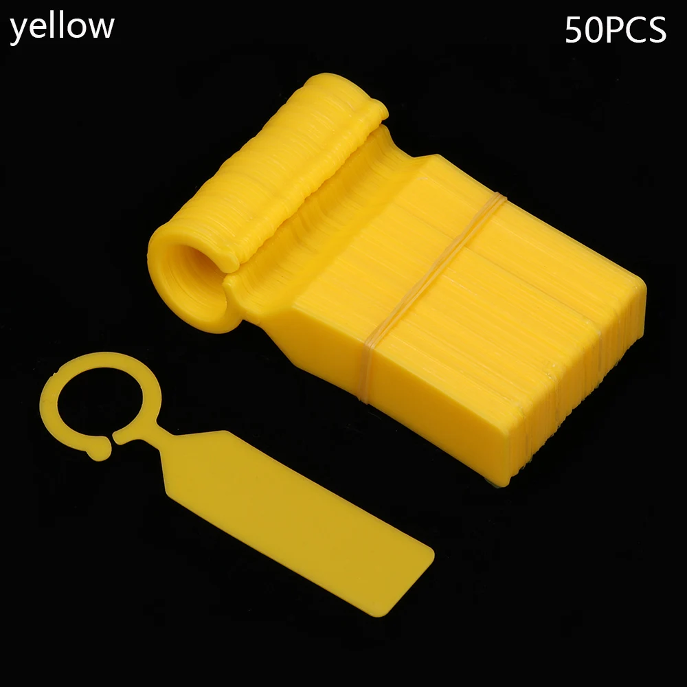 50pcs style 2 yellow 50/100 шт Пластик бонсай ящик для комнатных растений, рассадник висячий ярлык маркеры для растений уведомления пластина рассады этикетки для дома и сада - Цвет: 50pcs style 2 yellow