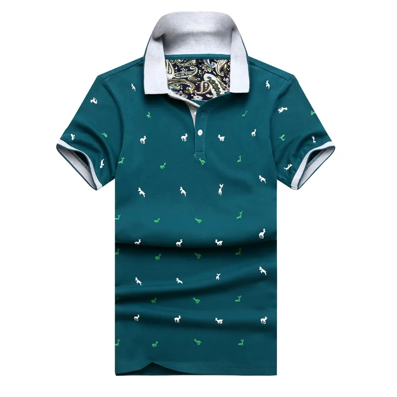 Uwback мужские рубашки поло 2017 летние с коротким рукавом принтом 100% хлопковые