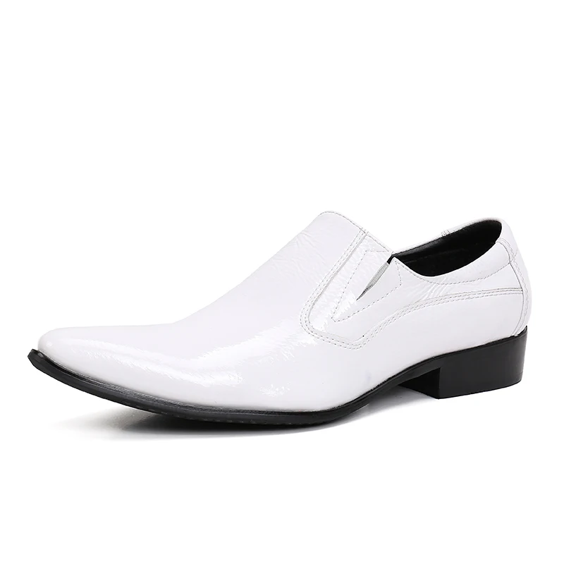 Мужские свадебные туфли-оксфорды с острым носком белые/синие кожаные туфли без