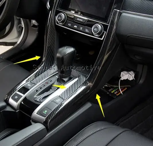 3 шт. накладки на панель коробки передач из АБС-углеволокна для Honda Civic 2016 2017 |