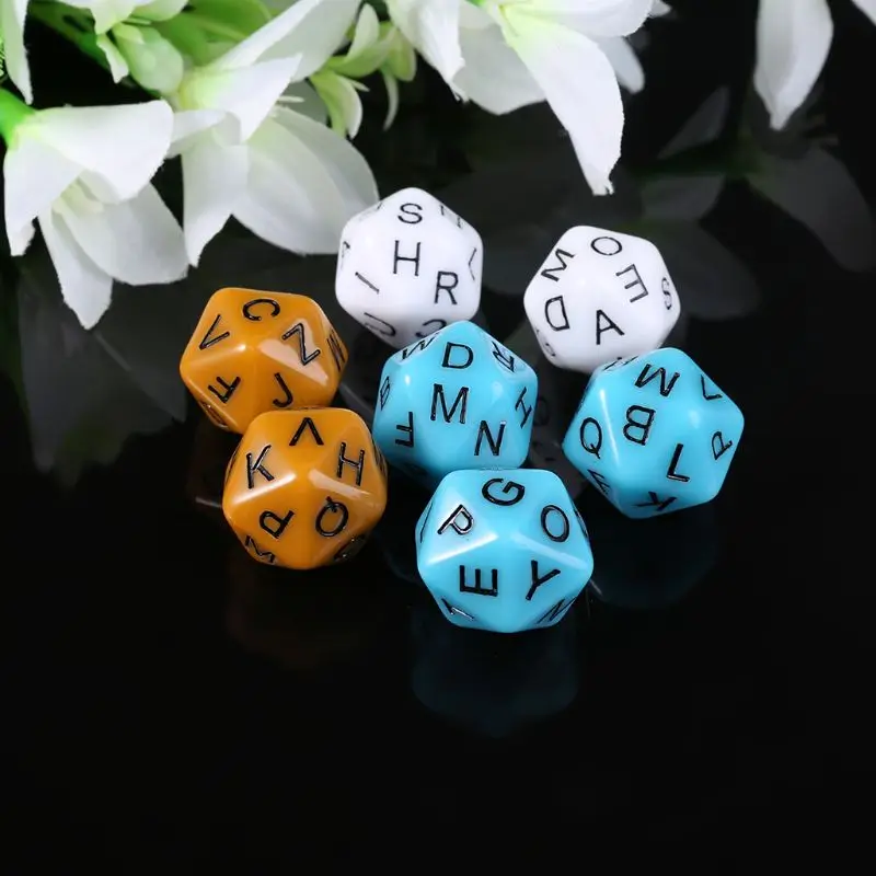 7 шт./компл. 20-Sided D20 английские буквы алфавита циферблаты аксессуары для