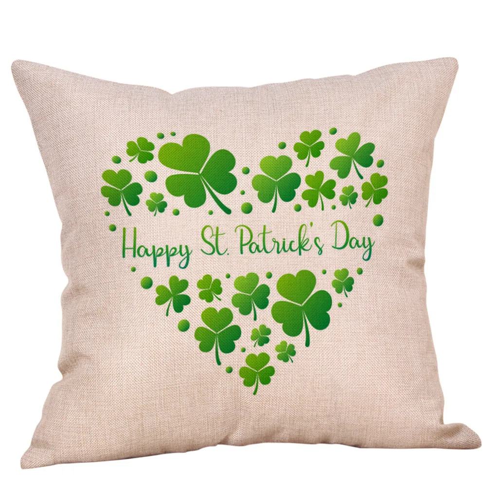 St. Patrick's Day Pillow Cases Linen Sofa Cushion Cover Home Decor Case fundas cojines decorativos vintage | Дом и сад