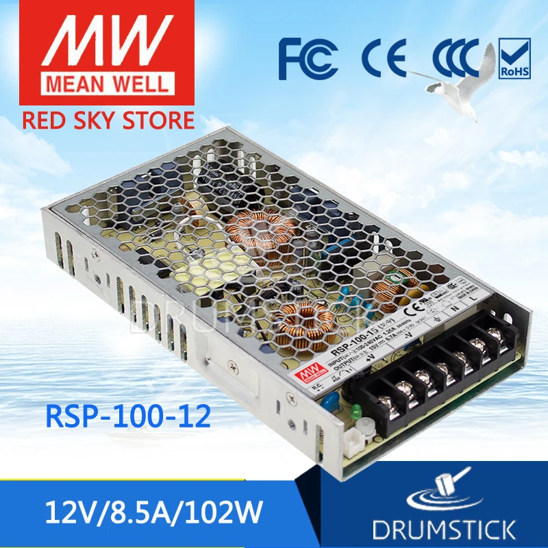 Meanwell RSP-100-12 12 В 8.5A meanwell RSP-100 в 102 Вт Один выход с PFC Функция питания | Обустройство