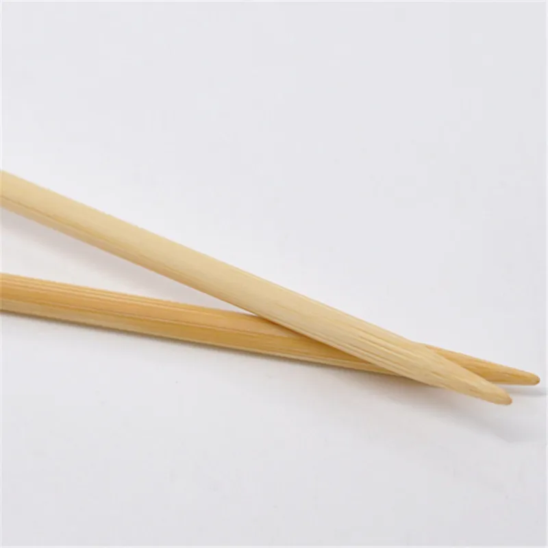 

DoreenBeads 34cmLong SP Knitting Needle Hand Sewing Crochet Hook Bamboo Sweater Scarf Hats Weaving Tools( US Size 6/4.0mm )1Pair